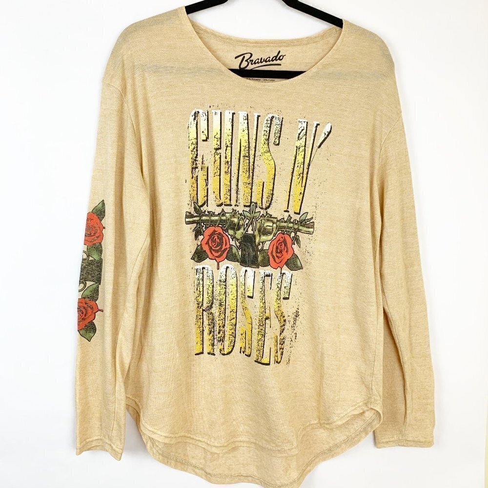 Bravado Guns & Roses Graphic Long Sleeve Tee Large